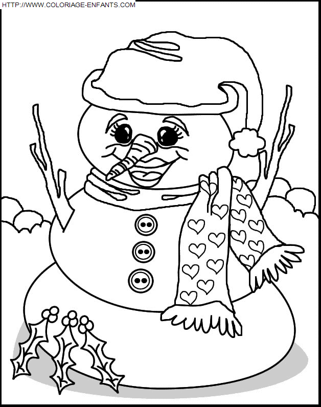 Christmas Snowman coloring