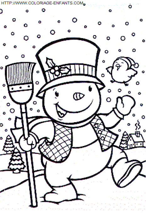 Christmas Snowman coloring