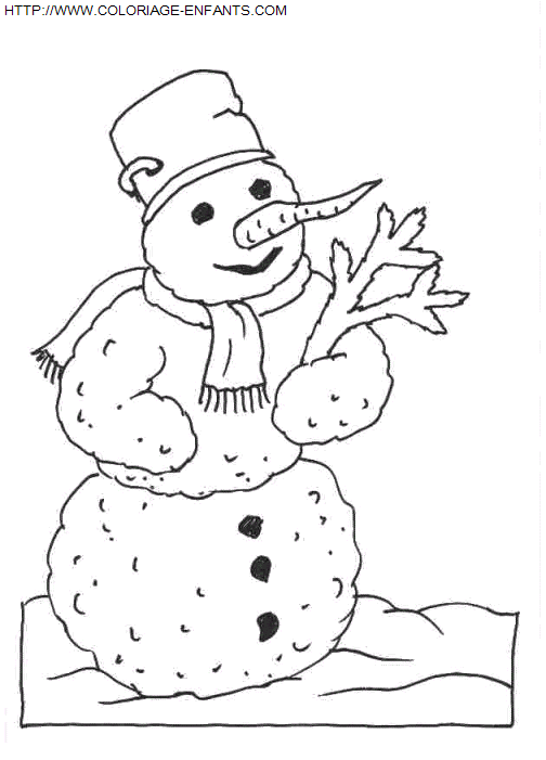 Christmas Snowman coloring