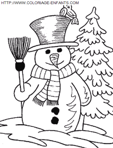 Christmas Snowman coloring