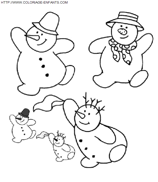 Christmas Snowman coloring