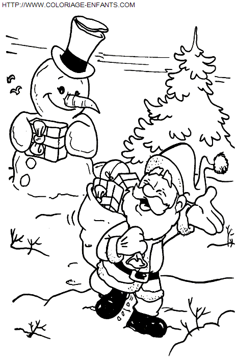 Christmas Snowman coloring