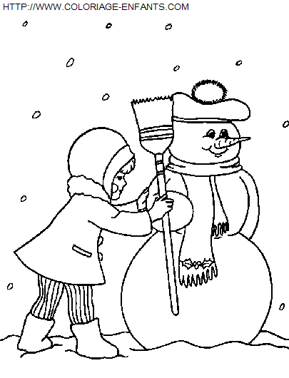 Christmas Snowman coloring