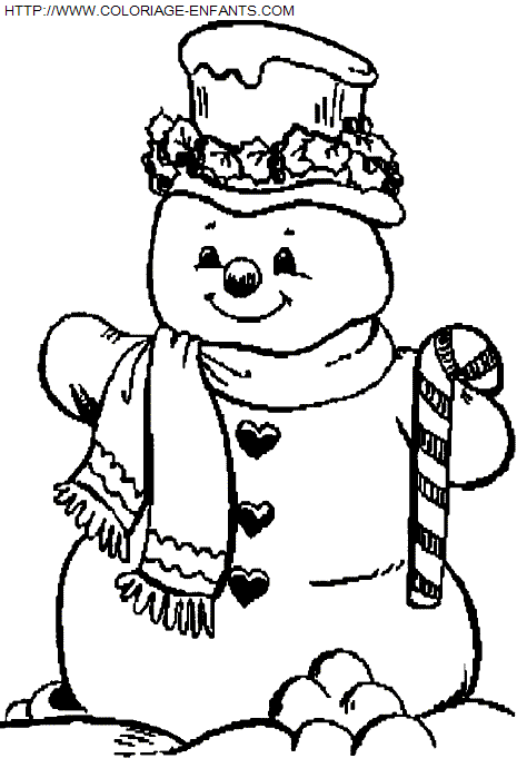 Christmas Snowman coloring