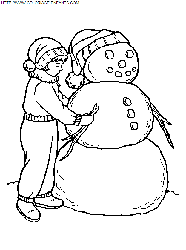 Christmas Snowman coloring