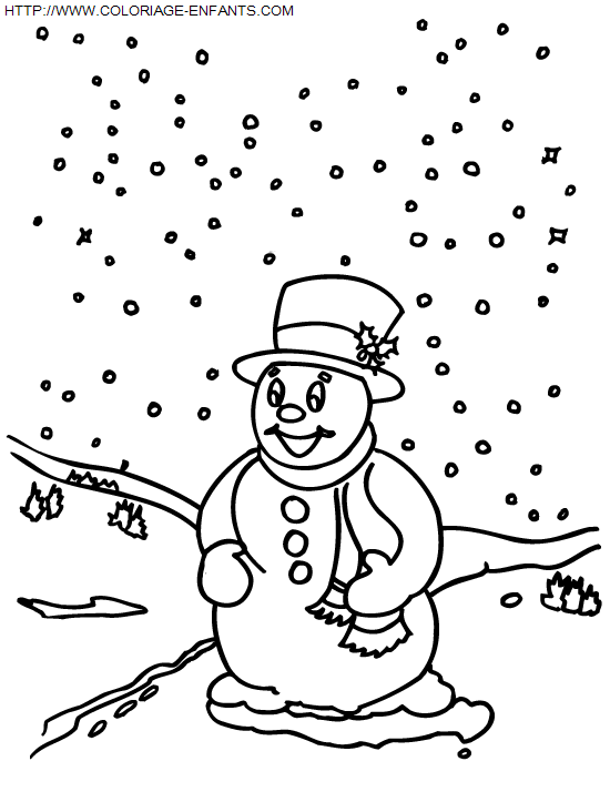 Christmas Snowman coloring