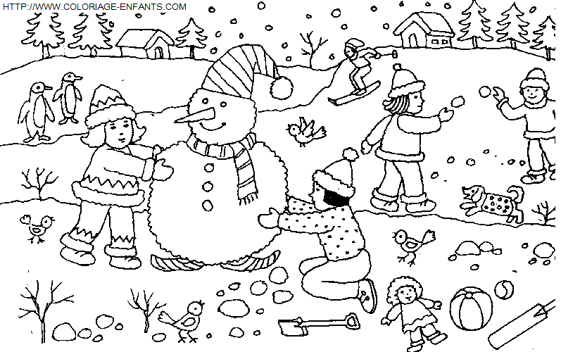 Christmas Snowman coloring