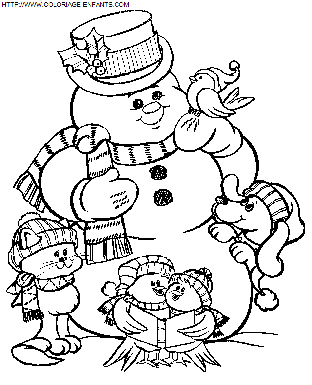 Christmas Snowman coloring