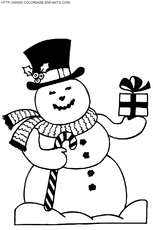 Christmas Snowman coloring