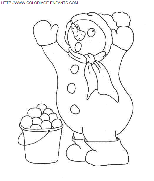 Christmas Snowman coloring