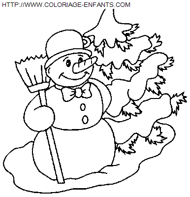 Christmas Snowman coloring