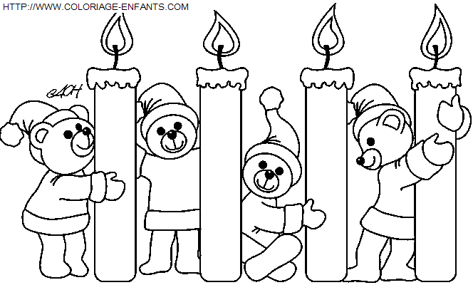 Christmas Candles coloring