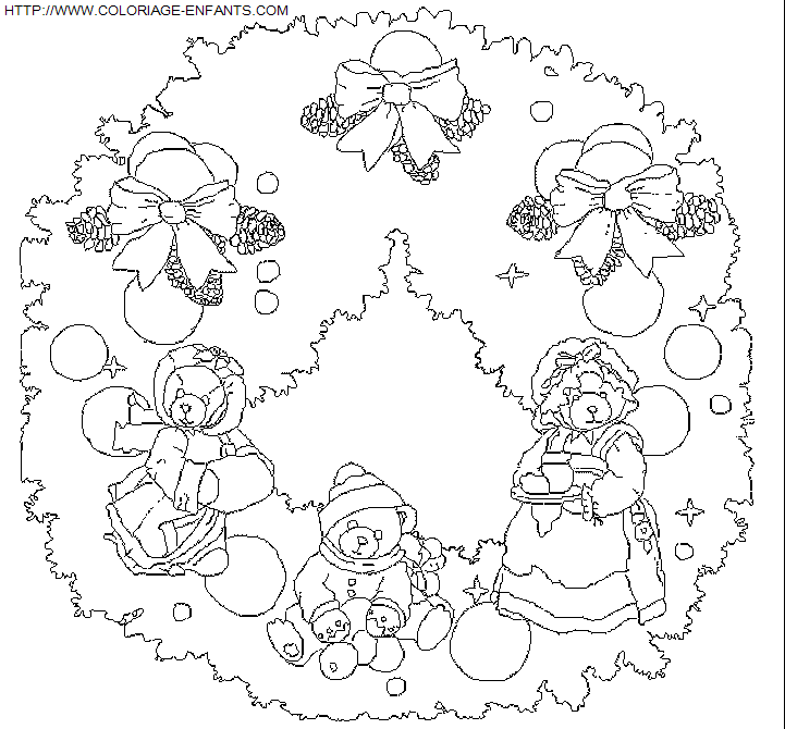 Christmas Wreaths coloring