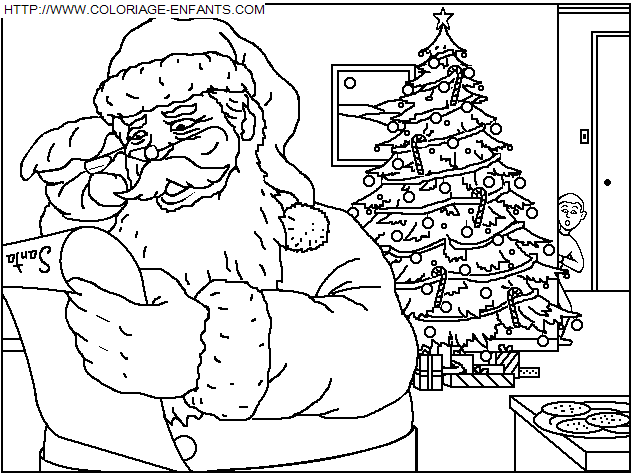 Christmas Santa Claus House coloring