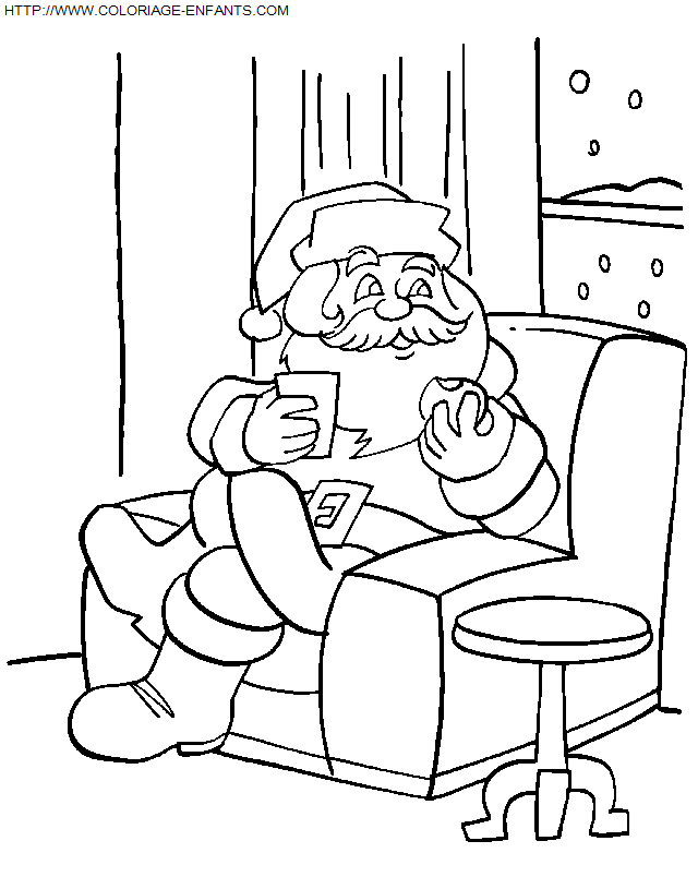 Christmas Santa Claus House coloring