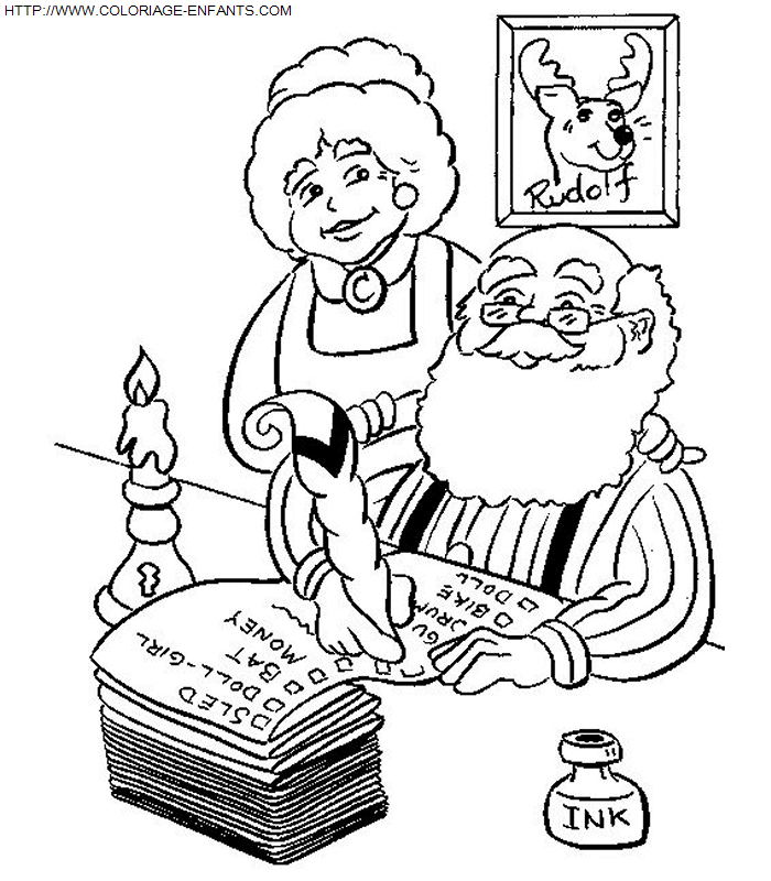 Christmas Santa Claus House coloring