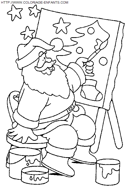 Christmas Santa Claus House coloring