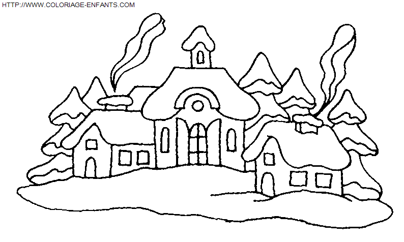 Christmas Scenery coloring