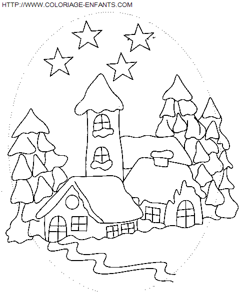 Christmas Scenery coloring