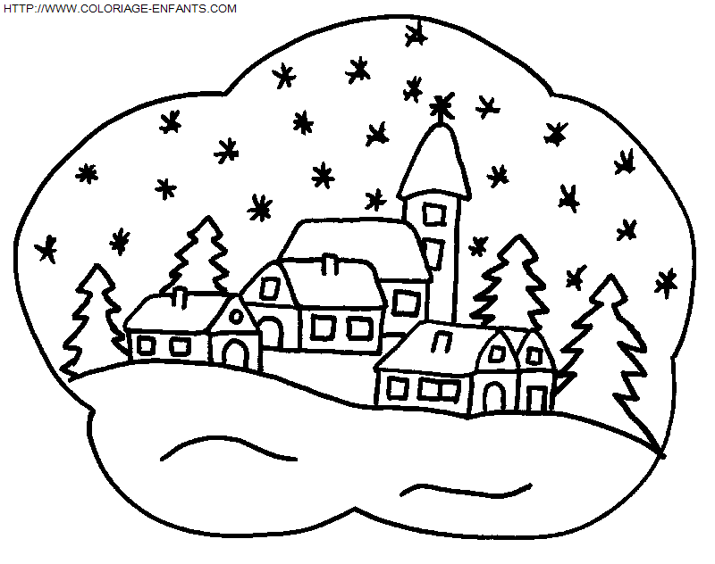 Christmas Scenery coloring