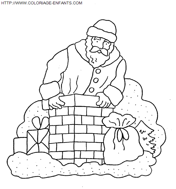 Christmas Santa Claus Chimney coloring