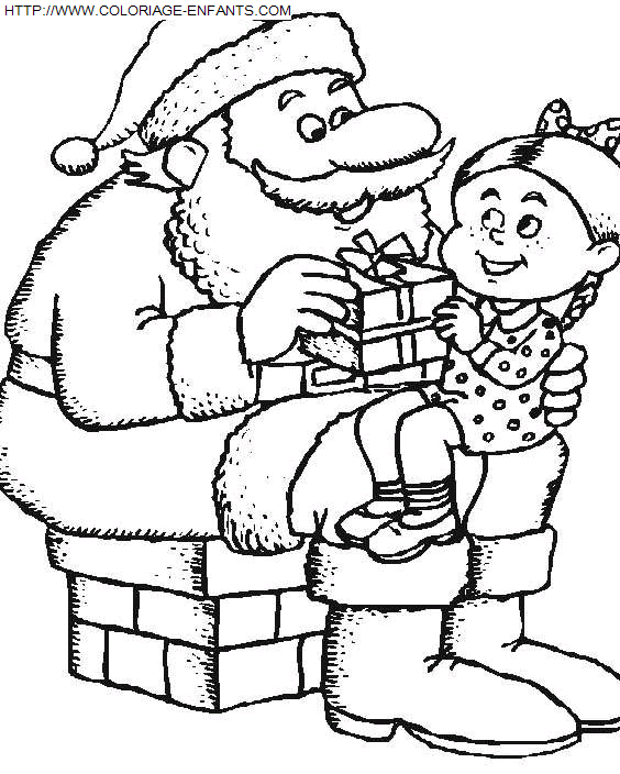 Christmas Santa Claus Chimney coloring