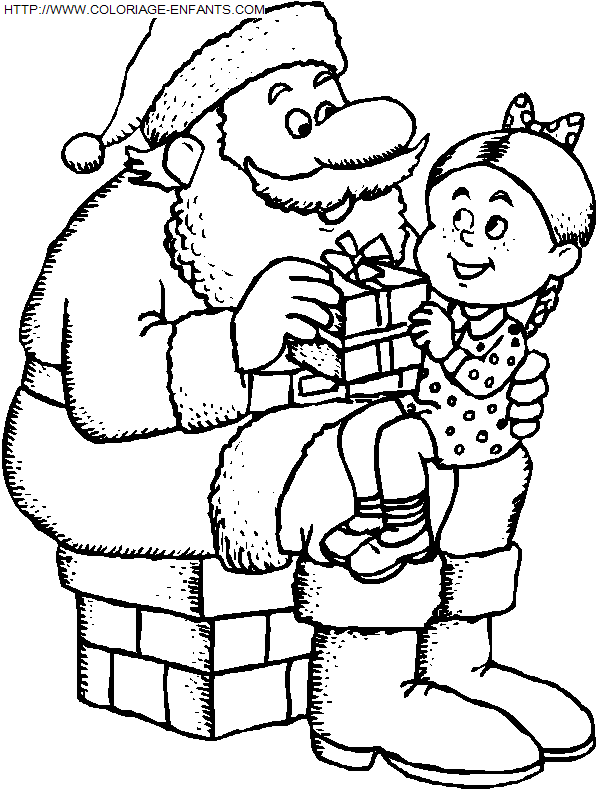 Christmas Santa Claus Chimney coloring