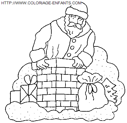 Christmas Santa Claus Chimney coloring