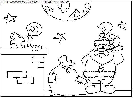Christmas Santa Claus Chimney coloring
