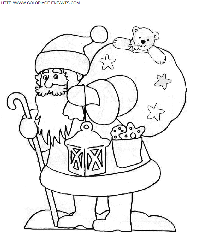 Christmas Santa Claus Chimney coloring