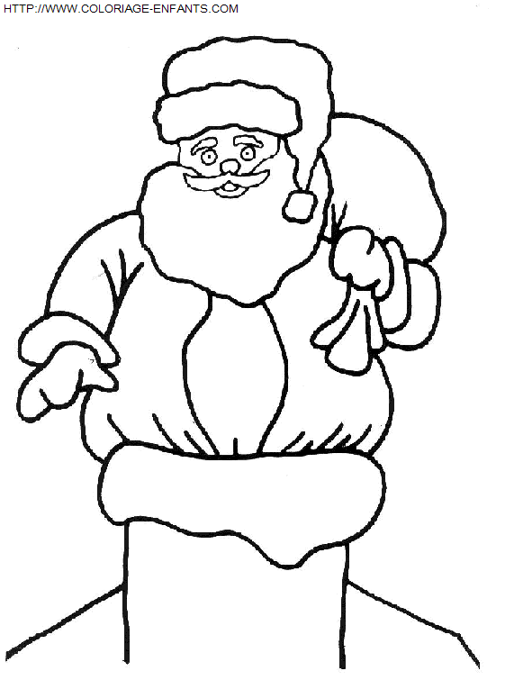 Christmas Santa Claus Chimney coloring