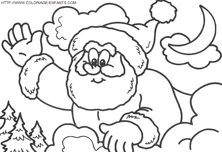 Christmas Santa Claus Portrait coloring