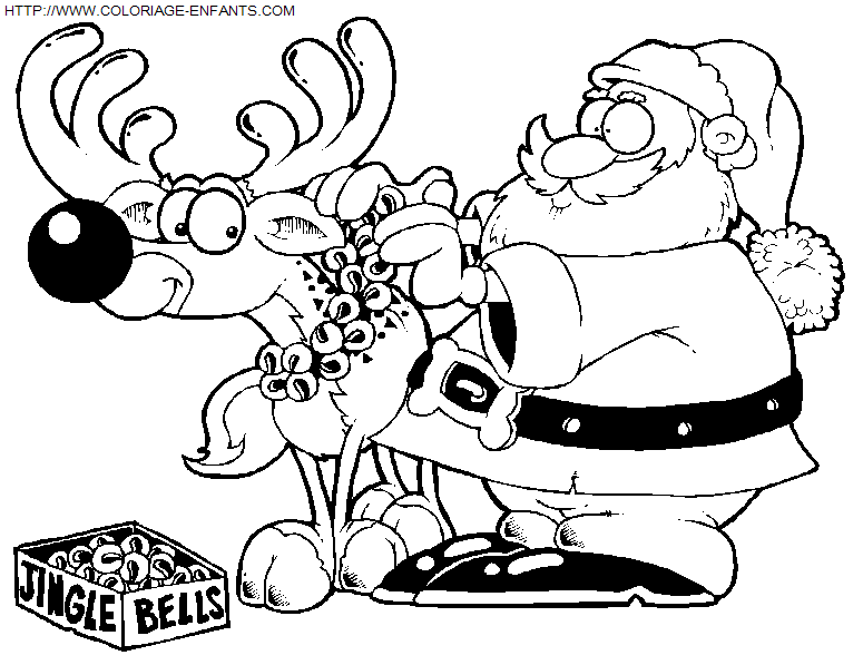 Christmas Santa Claus Reindeer coloring