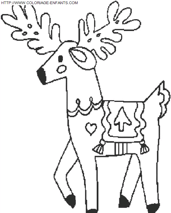 Christmas Santa Claus Reindeer coloring