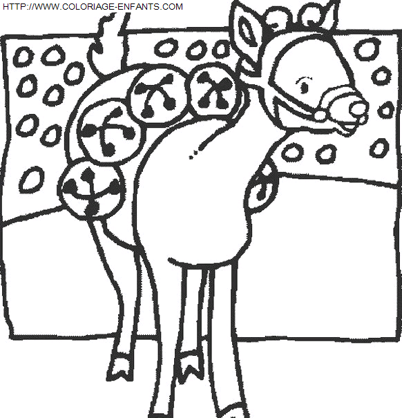 Christmas Santa Claus Reindeer coloring