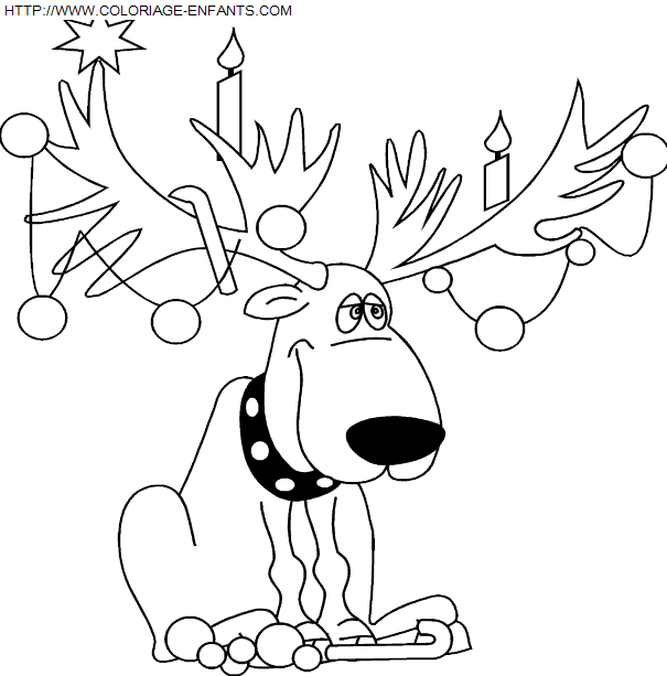 Christmas Santa Claus Reindeer coloring