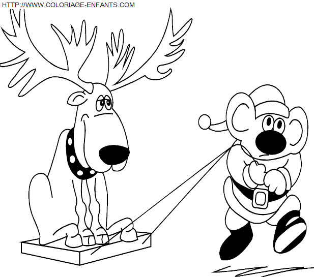 Christmas Santa Claus Reindeer coloring