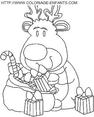 Christmas Santa Claus Reindeer coloring