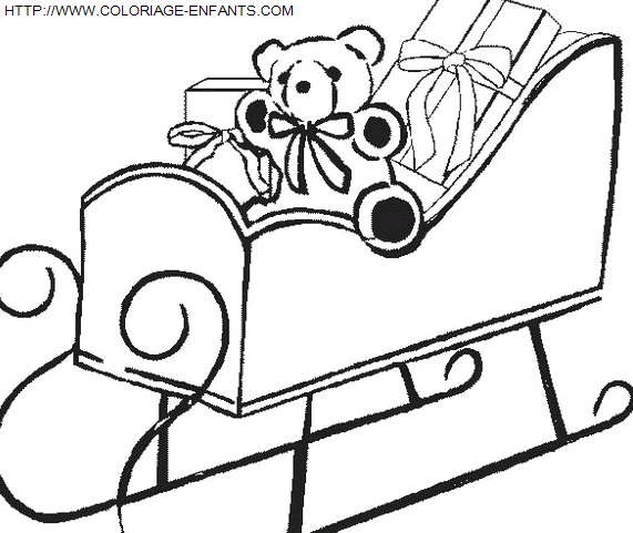 Christmas Santa Claus Sled coloring