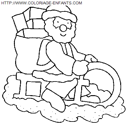 Christmas Santa Claus Sled coloring