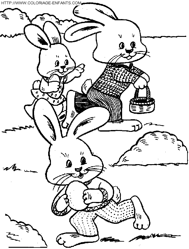 Easter Rabbits coloring