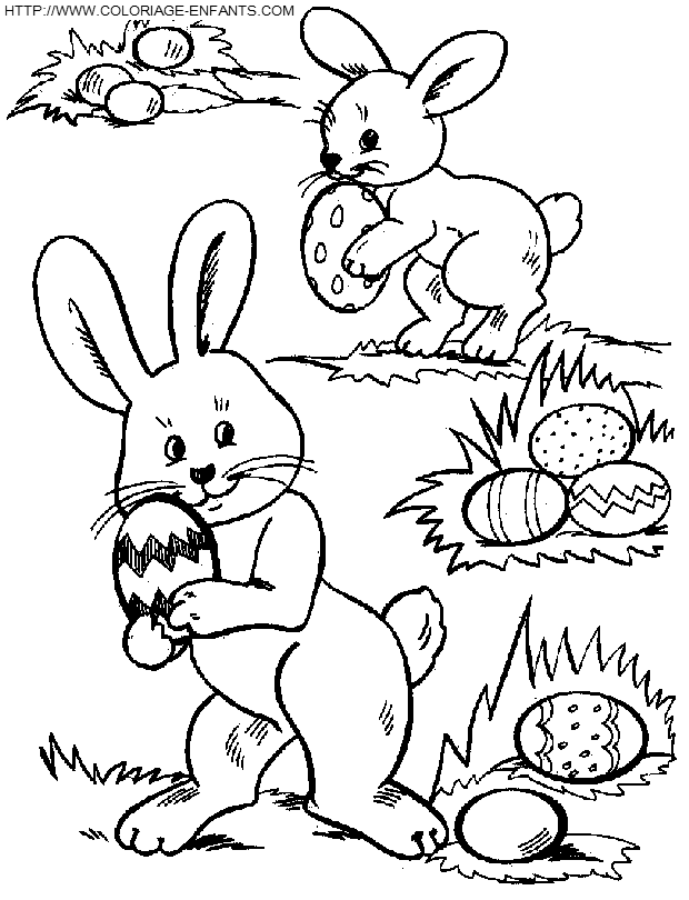 Easter Rabbits coloring