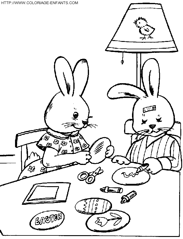 Easter Rabbits coloring