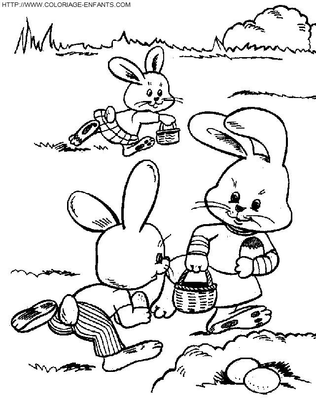 Easter Rabbits coloring