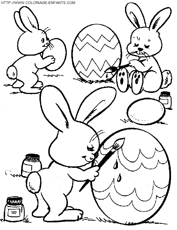 Easter Rabbits coloring