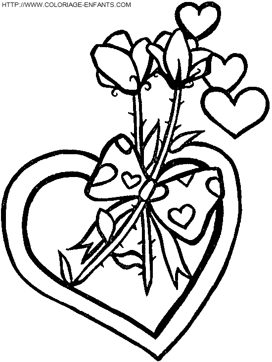 Saint Valentine Hearts coloring