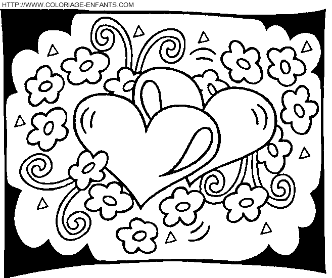 Saint Valentine Hearts coloring