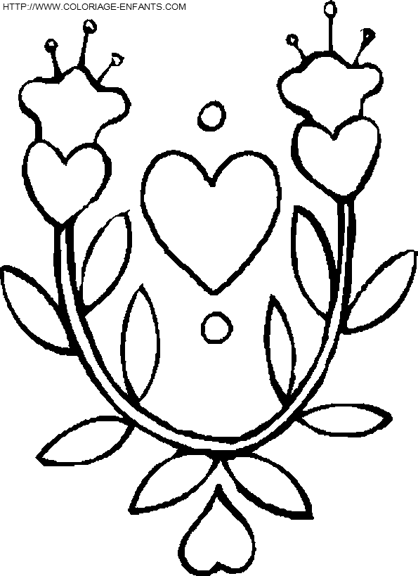 Saint Valentine Hearts coloring