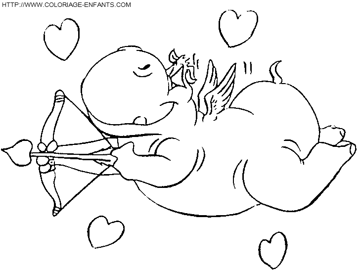 Saint Valentine Cupid coloring