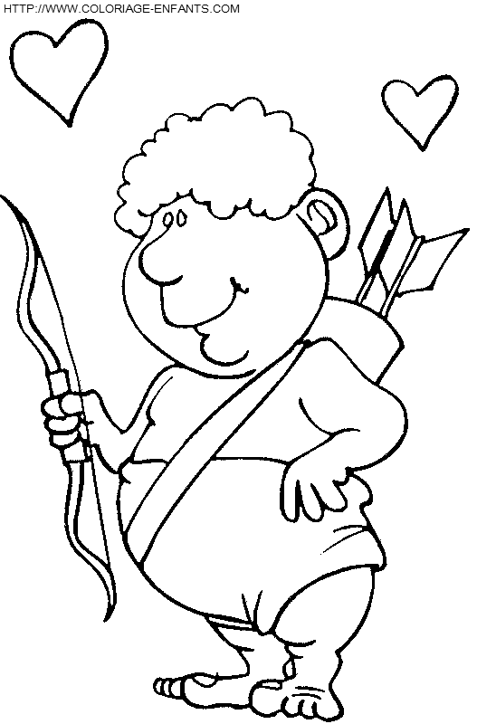 Saint Valentine Cupid coloring